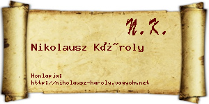 Nikolausz Károly névjegykártya